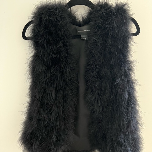 Club Monaco Black Feather Vest XS - Picture 2 of 8